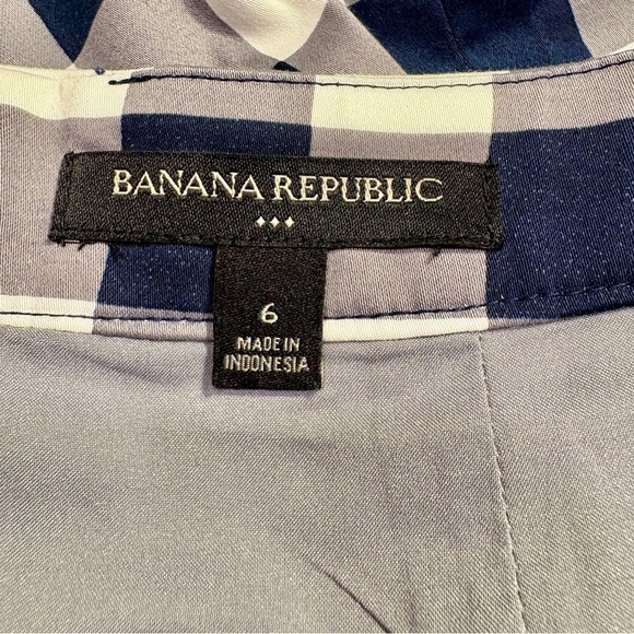 Banana Republic Navy and White Gingham Midi Skirt Size 6 - Picture 8 of 10
